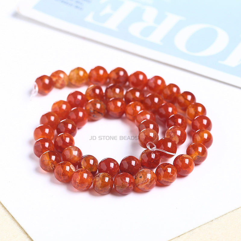 Red dragon pattern agate loose bead jewelry accessories