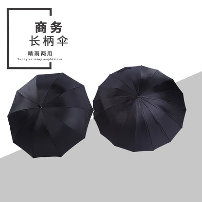 Business Long Handle Umbrella 16 Ribs Wooden