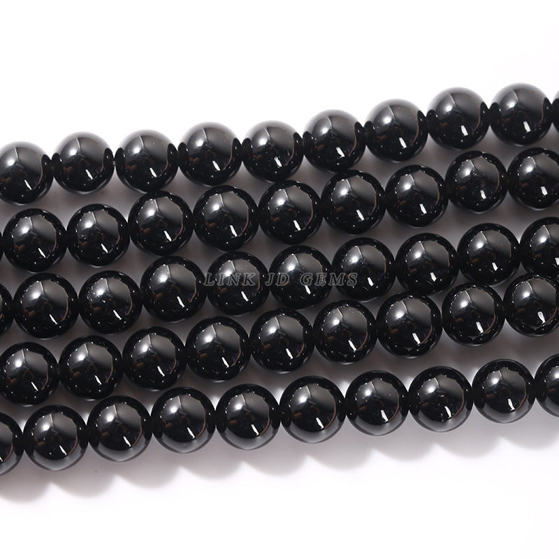 Natural black gold obsidian, round beads loose beads