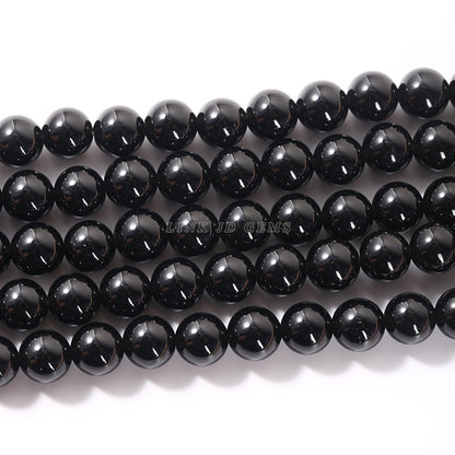 Natural black gold obsidian, round beads loose beads