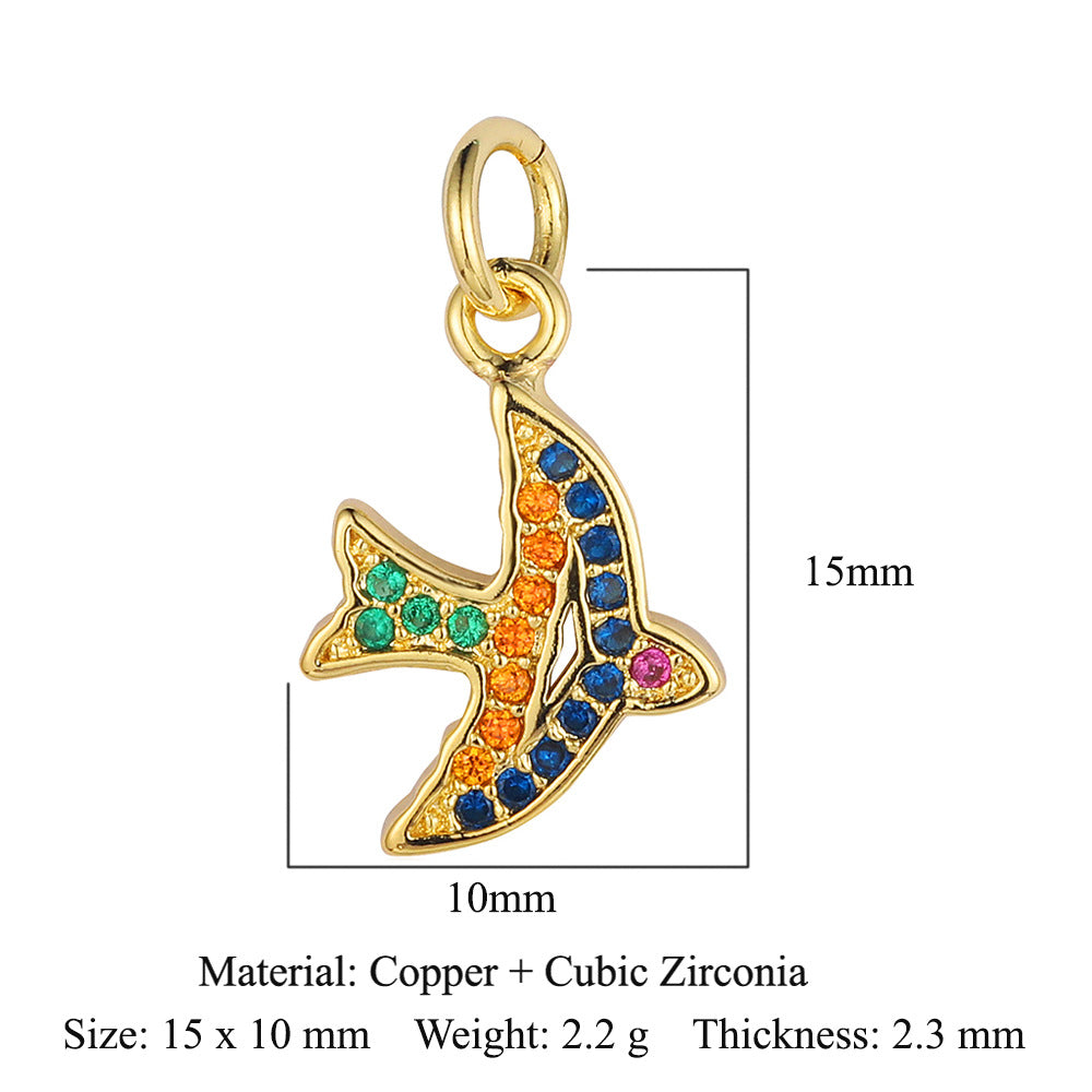 Butterfly Bee Elephant Copper Zircon Pendant