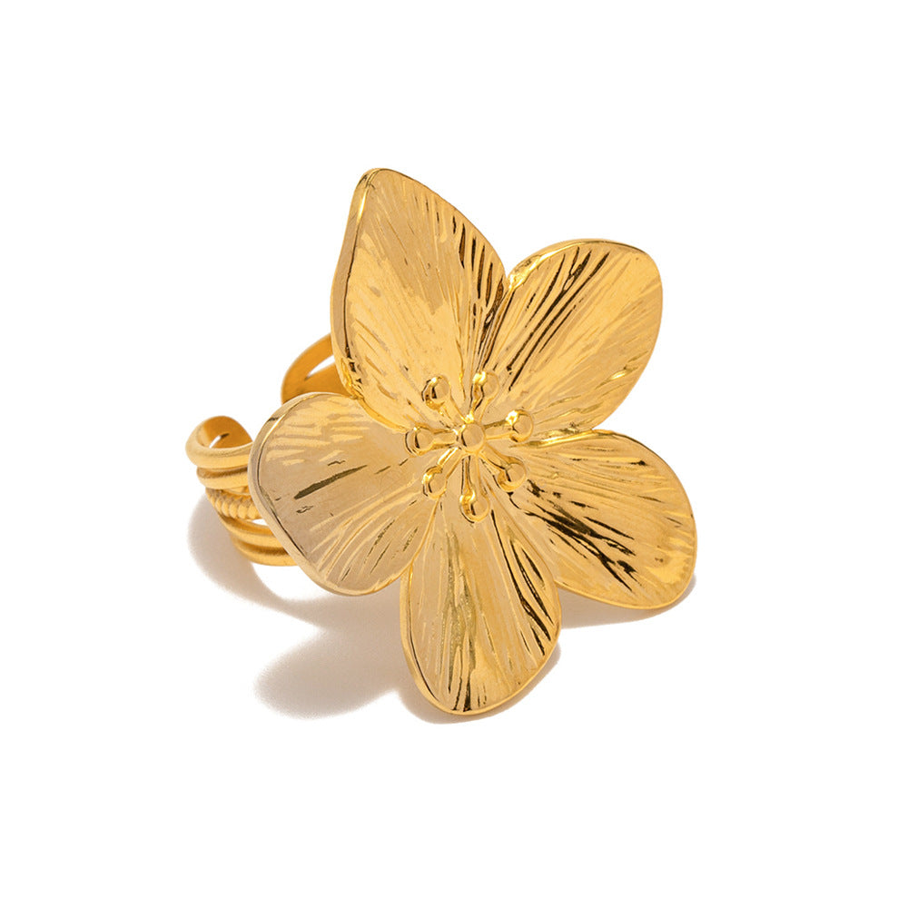 Flower Metal Open Ring