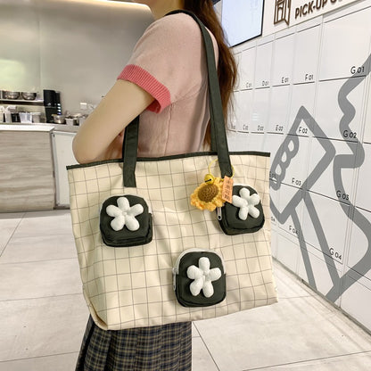 Shoulder bag small daisy flower tote bag