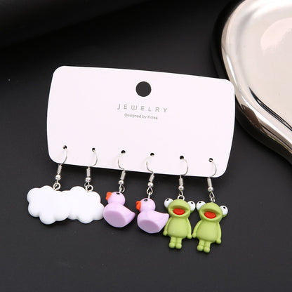 Fun Acrylic Cloud Set of 3 Pairs of Earrings