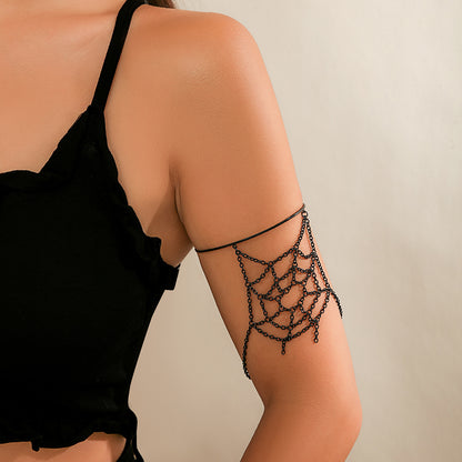 Gothic chain spider web arm bracelet