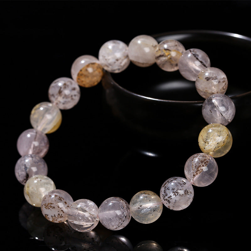 Pulsera de cristal con flor de eucalipto natural de pequeño tamaño 