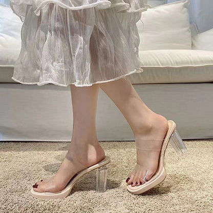 High Heel Crystal Heel Sandals