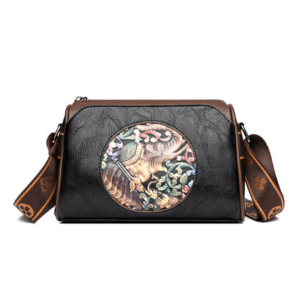 Vintage versatile printed messenger bag