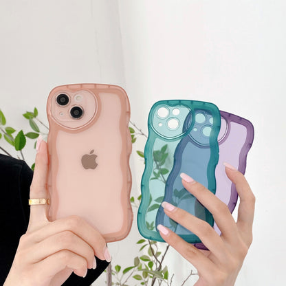 Funda de TPU transparente con diseño de ondas de corazón para iPhone 14 Pro, 8P, XS Max