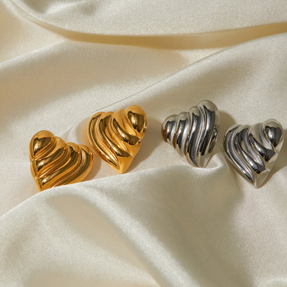 Wave Heart Earrings