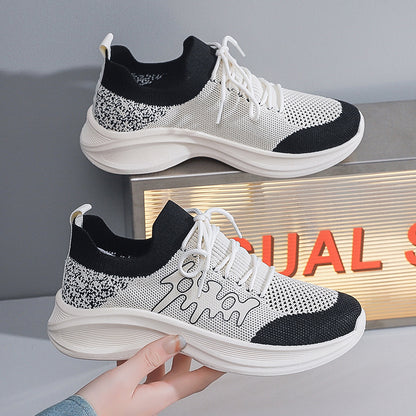 Summer mesh breathable white shoes