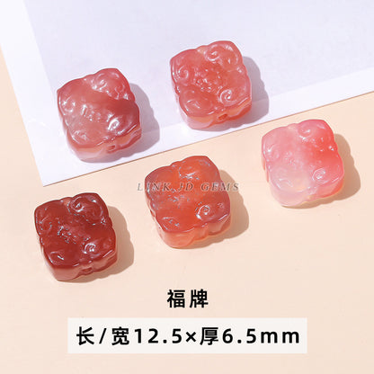 Scarlet Yanyuan agate safety buckle loose beads