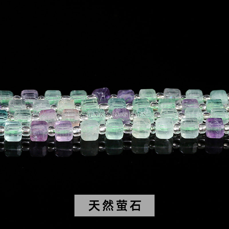 6/8Mm crystal agate jade cube loose beads