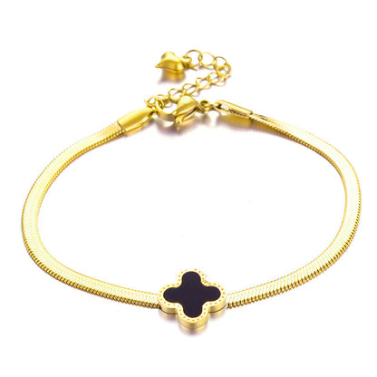 Four-leaf clover titanium steel bracelet