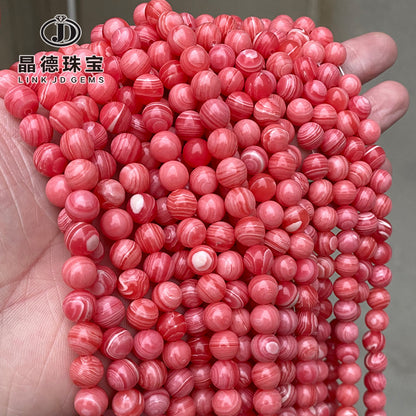 Synthetic Argentine Redstone Loose Bead Bracelet