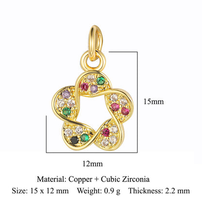 Star Tree of Life Horseshoe Iron Copper Zircon Pendant