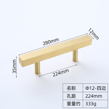 Square thickened brass handle