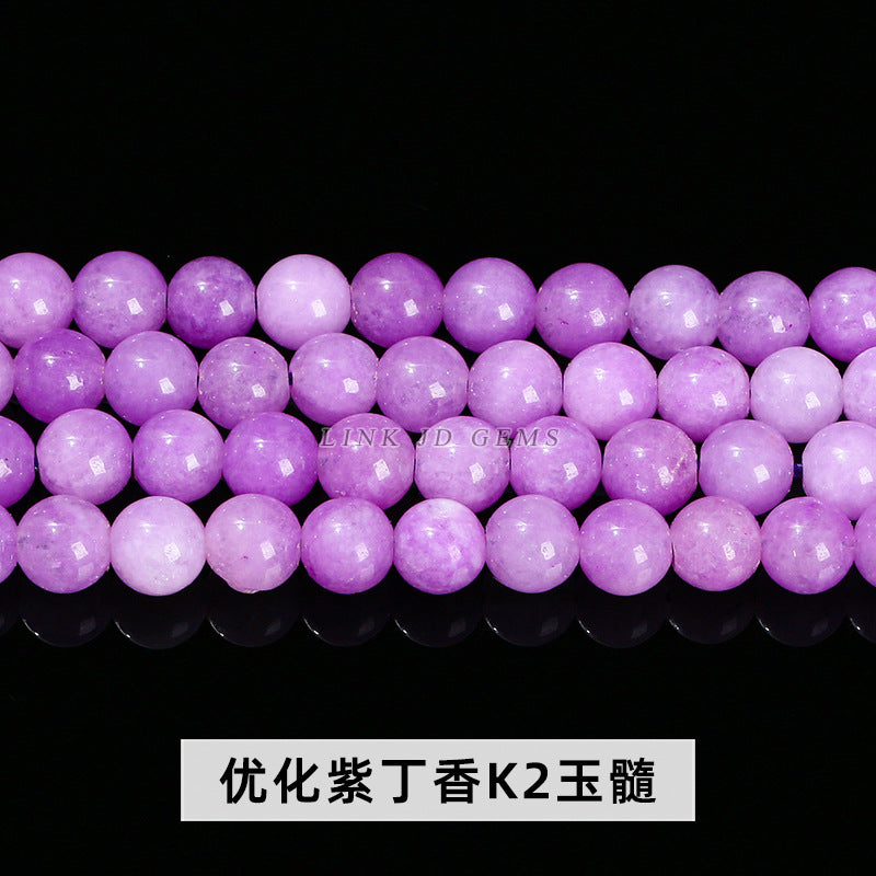 Violet K2 Chalcedony Round Beads Loose Beads