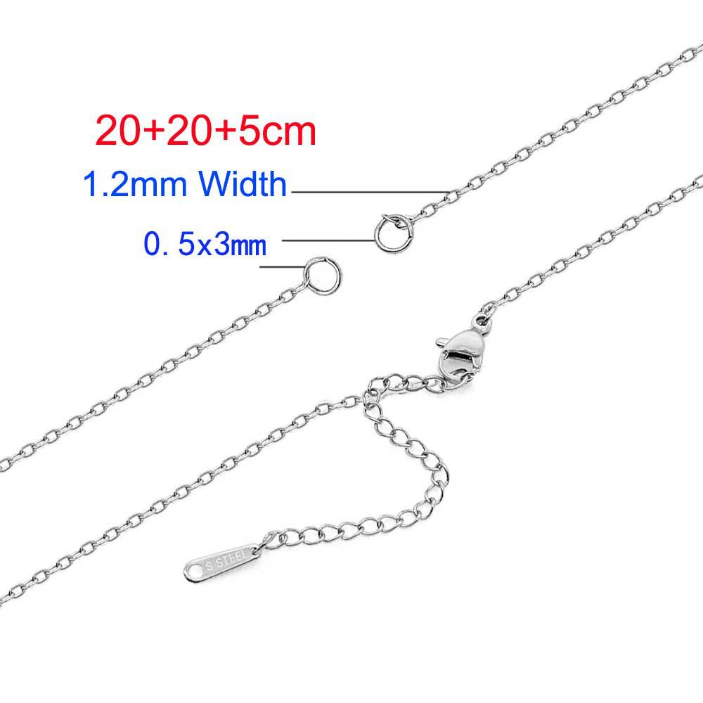 Stainless Steel Necklace O Shape Flat Chain