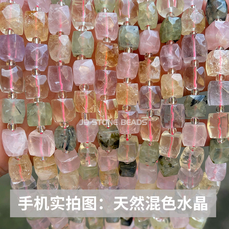 8/10Mm crystal cut square loose beads