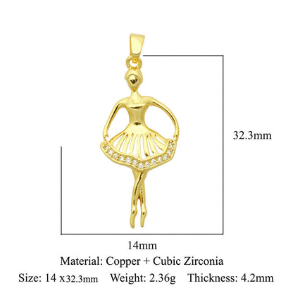 Separator pin Pearl shell Copper inlaid zircon pendant