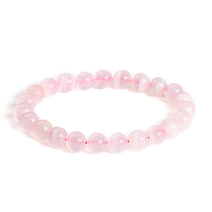 Natural pink calcite bracelet.