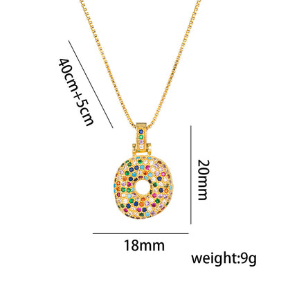 Colorful Zircon Letter Pendant Necklace for Amazon