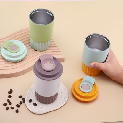 Solid color direct drinking coffee cup