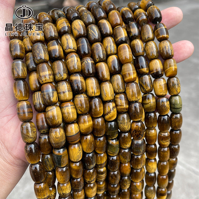 10 * 14Mm natural yellow tiger's eye stone barrel bead spacer