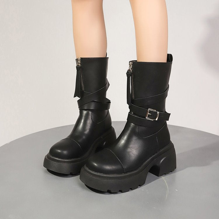 High heel front zipper Internet celebrity high boots