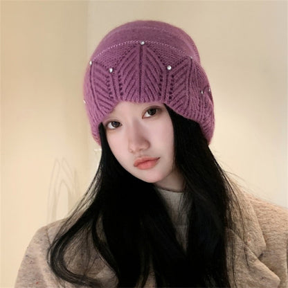 Thickened Rabbit Fur Knit Hat