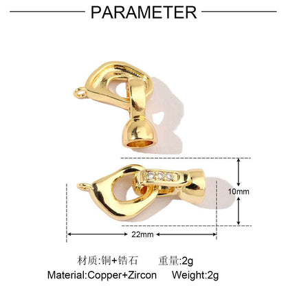 Butterfly copper zircon removable universal connecting buckle