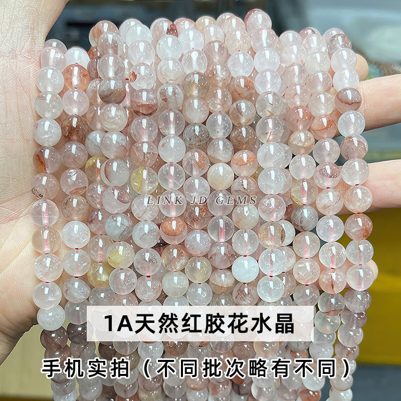 Natural red gum flower crystal loose bead hair crystal