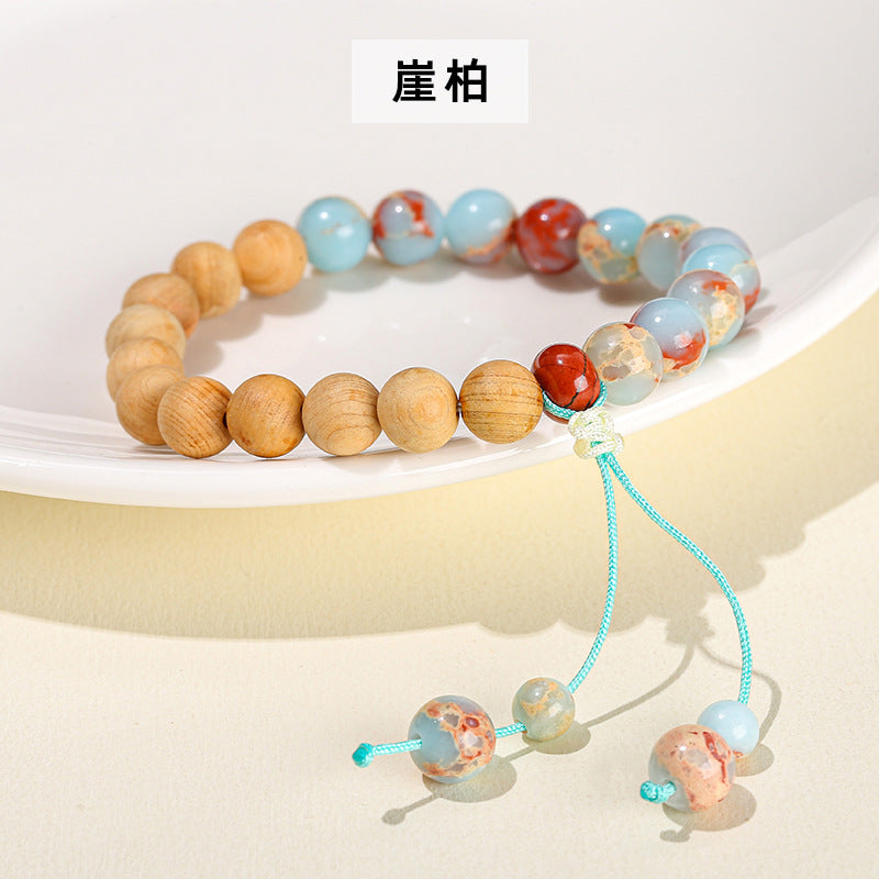 Pulsera de sándalo con piedra de Shoushan 