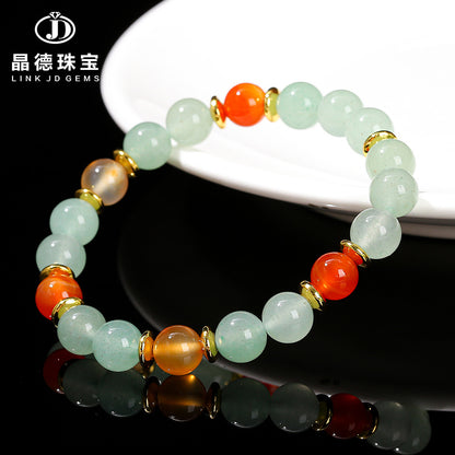 Natural green Dongling jade agate mixed bracelet