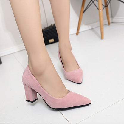 Solid color light mouth PU women's shoes