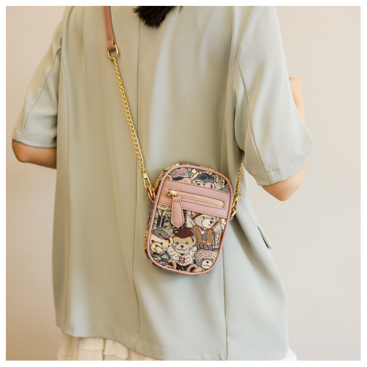 Popular cartoon cute bear mobile phone bag