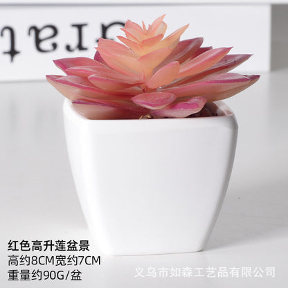 Simulation of succulent plastic bonsai artificial flowers combination