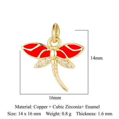 Heart-shaped copper zircon pendant bear snake scorpion