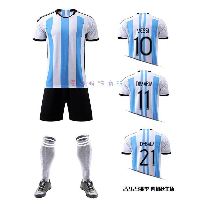 2022 Argentina 10 Messi Copa Am¨¦rica Adult Kids Set Jersey