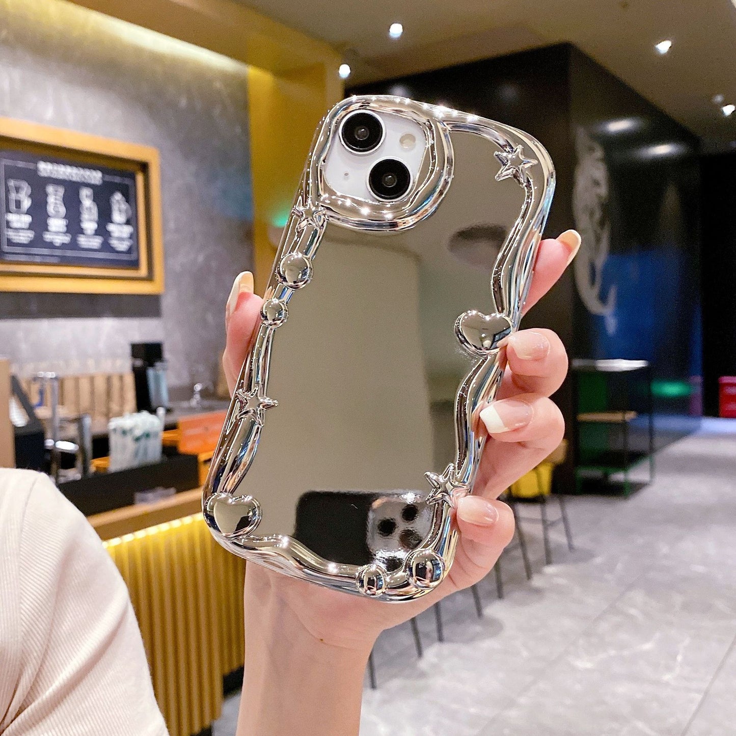 3D Mirror Case iPhone15 11 XR Korean Electroplated Soft Cover