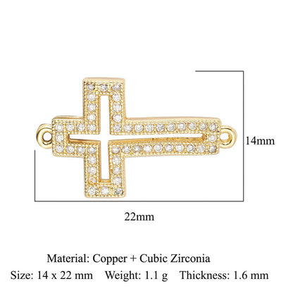 Eyes Angel Cross Copper Zircon Pendant