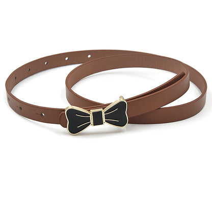 Bow Board Buckle Belt Ladies Patent Leather