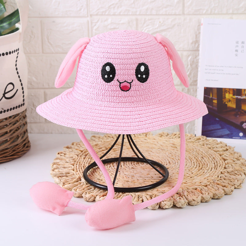 Hot Ears Move Hat Baby UV Protection Cute Cool Bunny Straw