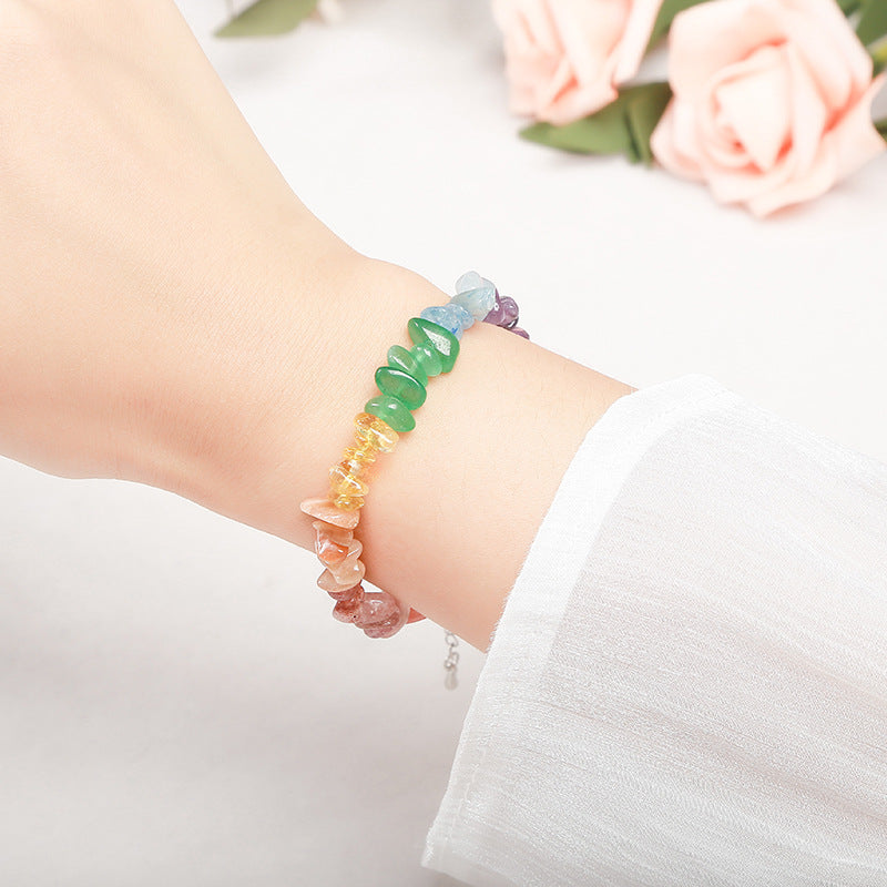 Natural colorful gravel crystal bracelet