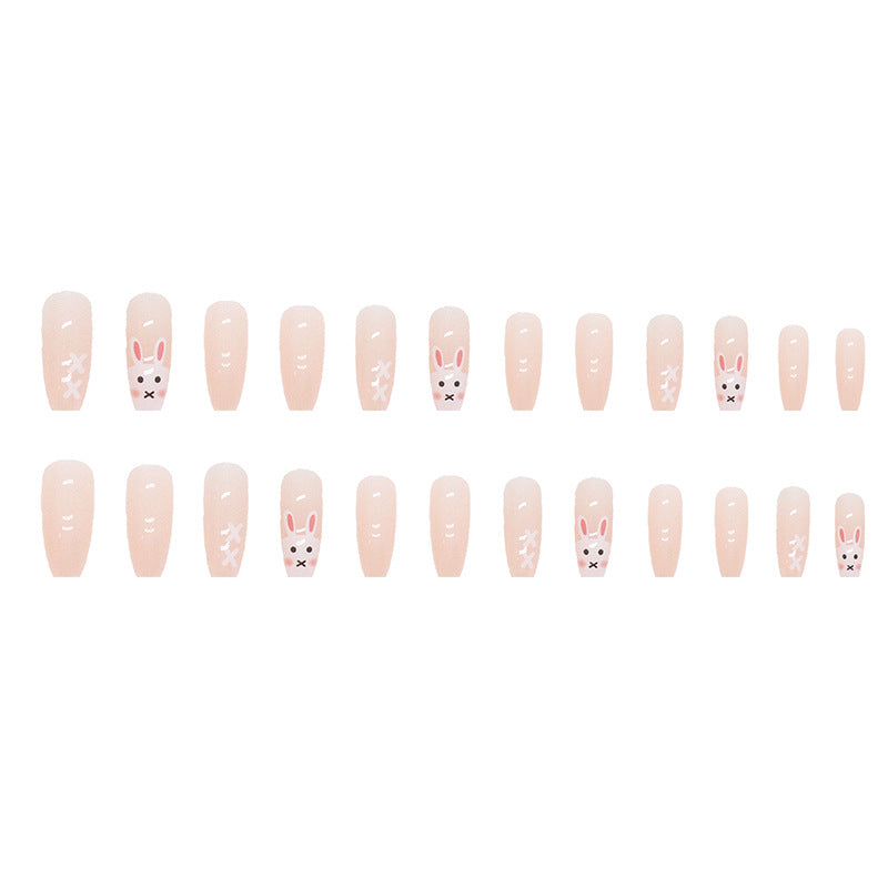 Nude White Rabbit New Year Nails