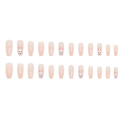 Nude White Rabbit New Year Nails