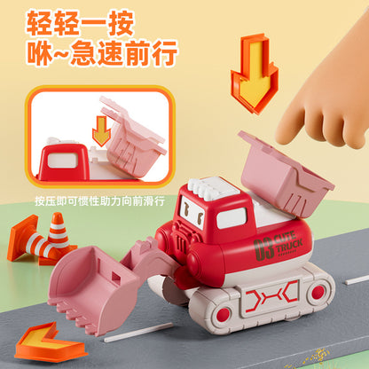 Cartoon Eng. Vehicle Press Toy