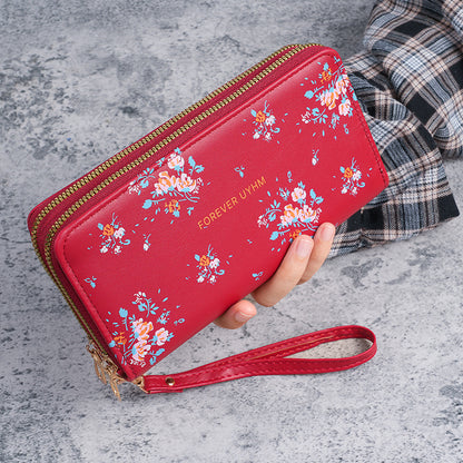 Large capacity flower wallet long