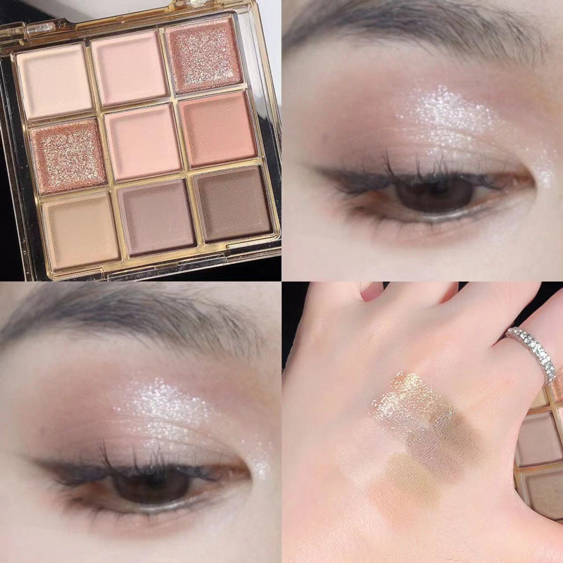 Paleta de sombras de ojos acrílicas transparentes de nueve colores 